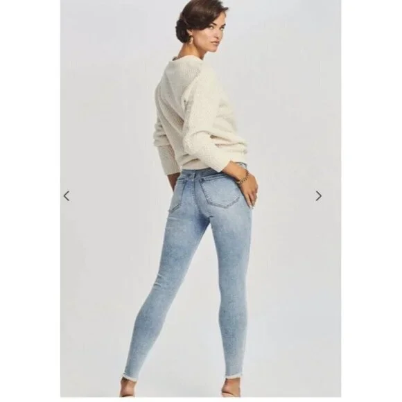 SER.O.YA MAYA Coastline Distressed Raw Hem Mid-Rise Skinny Jeans 25x29” NEW X - Picture 3 of 11